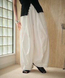 LAULEN | cotton blend cocoon balloon pants /コットンブレンドギャザーワイドパンツ(その他パンツ)