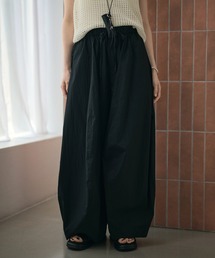 cotton blend cocoon balloon pants /コットンブレンドギャザーワイドパンツ