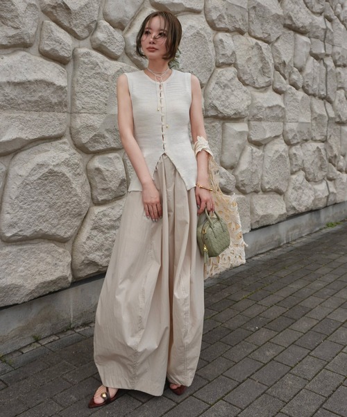 LAULEN(ローレン)の「cotton blend cocoon balloon pants /コットンブレンドコクーンバルーンパンツ(その他パンツ・レディース・ベージュ/ホワイト/ブラック・FREE)」の12枚目の写真