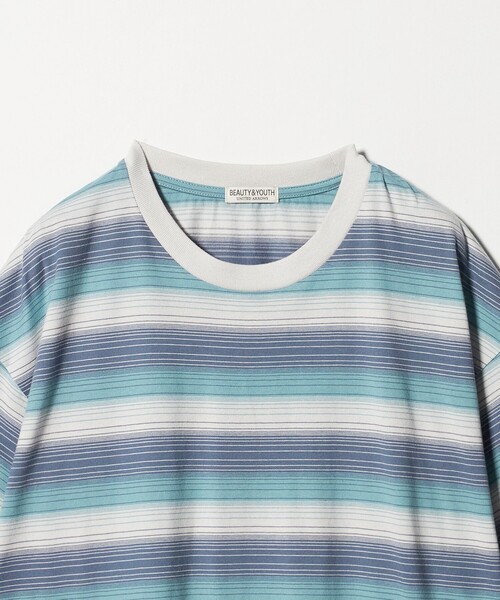 BEAUTY&YOUTH UNITED ARROWS(ビューティーアンドユースユナイテッドアローズ)の「オンブレ ボーダー クルーネック Tシャツ(Tシャツ/カットソー・メンズ・クリーム/ネイビー/ライトブルー・S/L/XL/M)」の10枚目の写真