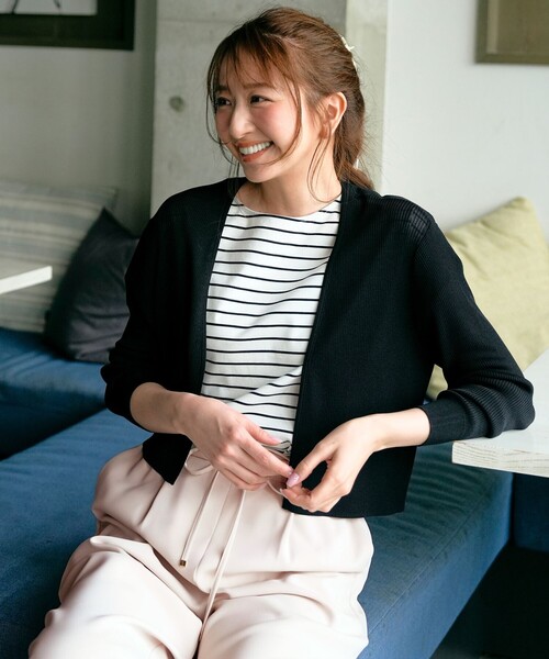 ANY SIS(エニィスィス)の「リブショートレングス カーディガン(カーディガン/ボレロ・レディース・スカイブルー系/ホワイト系/ブラック系・X-LARGE)」の18枚目の写真