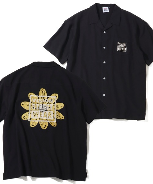 VISION STREET WEAR（ヴィジョンストリートウェア）の「【VISION STREET WEAR/ヴィジョン ストリート ウェア】アソート バックアートワークデザイン オープンカラーシャツ（シャツ/ブラウス・メンズ・ブラック系2/グリーン系1/アイボリー系2/ブラック系1/アイボリー系1/グリーン系2・M/L/LL）」の2枚目の写真