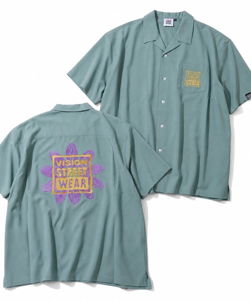 VISION STREET WEAR（ヴィジョンストリートウェア）の「【VISION STREET WEAR/ヴィジョン ストリート ウェア】アソート バックアートワークデザイン オープンカラーシャツ（シャツ/ブラウス・メンズ・ブラック系2/グリーン系1/アイボリー系2/ブラック系1/アイボリー系1/グリーン系2・M/L/LL）」の6枚目の写真