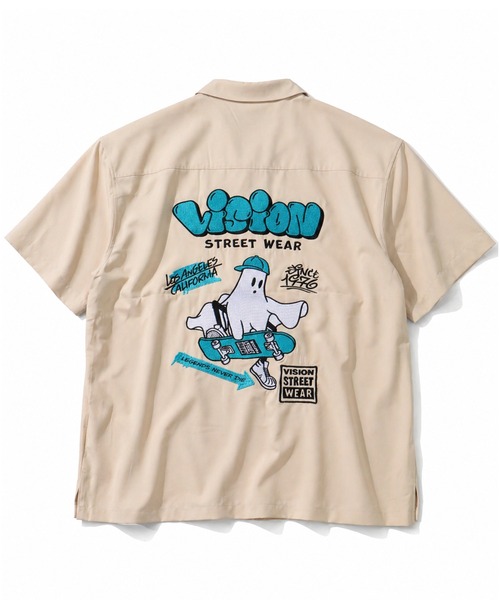 VISION STREET WEAR（ヴィジョンストリートウェア）の「【VISION STREET WEAR/ヴィジョン ストリート ウェア】アソート バックアートワークデザイン オープンカラーシャツ（シャツ/ブラウス・メンズ・ブラック系2/グリーン系1/アイボリー系2/ブラック系1/アイボリー系1/グリーン系2・M/L/LL）」の17枚目の写真