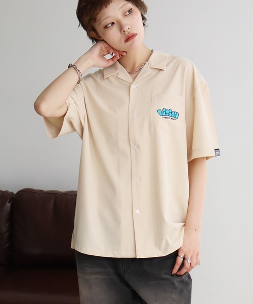 VISION STREET WEAR（ヴィジョンストリートウェア）の「【VISION STREET WEAR/ヴィジョン ストリート ウェア】アソート バックアートワークデザイン オープンカラーシャツ（シャツ/ブラウス・メンズ・ブラック系2/グリーン系1/アイボリー系2/ブラック系1/アイボリー系1/グリーン系2・M/L/LL）」の10枚目の写真