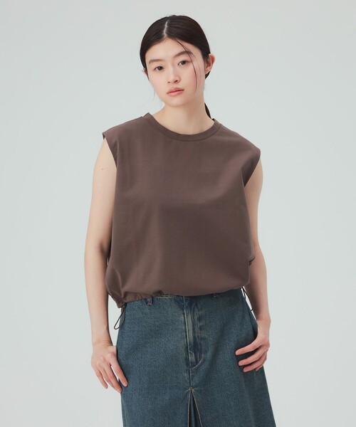 BEAMS HEART(ビームスハート)の「ドロスト ノースリーブ プルオーバー(Tシャツ/カットソー・レディース・オフホワイト/チャコールグレー/ブラウン・FREE)」の21枚目の写真