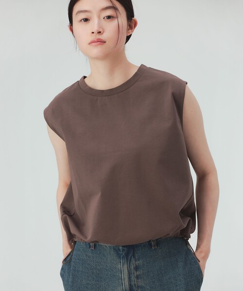 BEAMS HEART(ビームスハート)の「ドロスト ノースリーブ プルオーバー(Tシャツ/カットソー・レディース・オフホワイト/チャコールグレー/ブラウン・FREE)」の19枚目の写真
