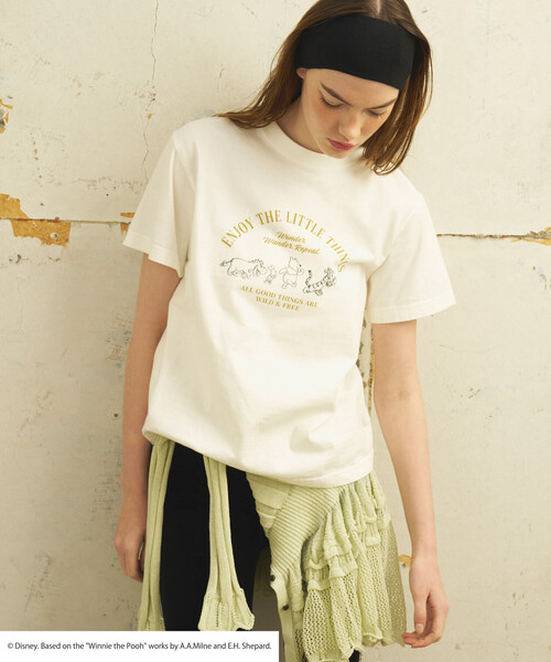 Firsthand（ファーストハンド）の「Firsthand/ファーストハンド 【Winnie-the-Pooh / くまのプーさん】フロントロゴ プリントTシャツ（Tシャツ/カットソー・レディース・オフホワイト/ダークブラウン・ﾌﾘ-）」の3枚目の写真