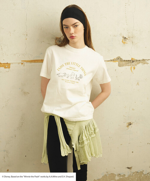 Firsthand（ファーストハンド）の「Firsthand/ファーストハンド 【Winnie-the-Pooh / くまのプーさん】フロントロゴ プリントTシャツ（Tシャツ/カットソー・レディース・オフホワイト/ダークブラウン・ﾌﾘ-）」の4枚目の写真