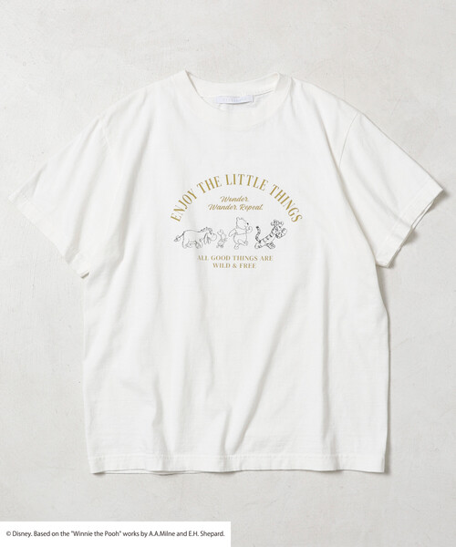 Firsthand（ファーストハンド）の「Firsthand/ファーストハンド 【Winnie-the-Pooh / くまのプーさん】フロントロゴ プリントTシャツ（Tシャツ/カットソー・レディース・オフホワイト/ダークブラウン・ﾌﾘ-）」の8枚目の写真