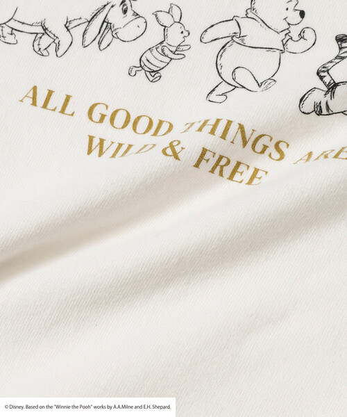 Firsthand（ファーストハンド）の「Firsthand/ファーストハンド 【Winnie-the-Pooh / くまのプーさん】フロントロゴ プリントTシャツ（Tシャツ/カットソー・レディース・オフホワイト/ダークブラウン・ﾌﾘ-）」の16枚目の写真