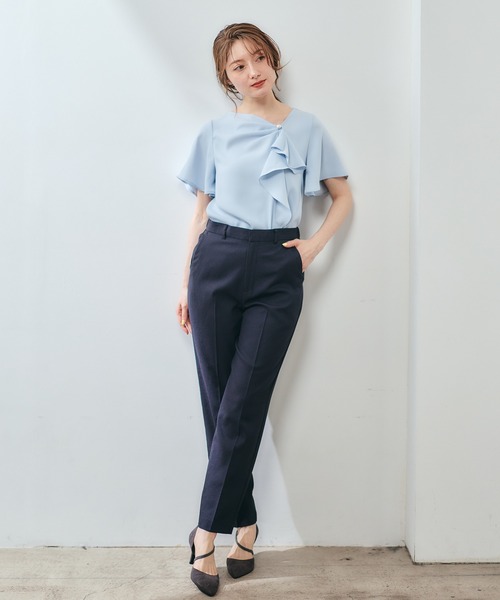 12Twelve Agenda（トゥエルブ　アジェンダ）の「高機能テーパードサマーパンツ（その他パンツ・レディース・チャコールグレー/ネイビー・M）」の4枚目の写真