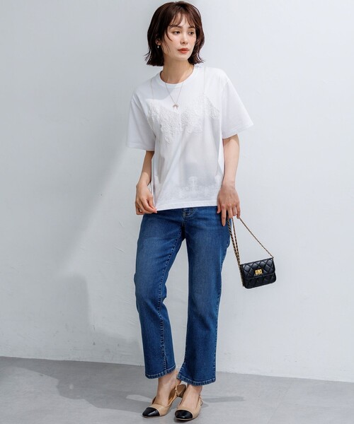 組曲(クミキョク)の「【WEB限定】トロンプルイユ レースキャミソール Tシャツ(Tシャツ/カットソー・レディース・ホワイト系・5/6)」の5枚目の写真
