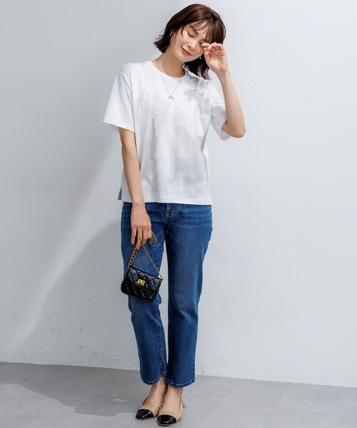 組曲(クミキョク)の「【WEB限定】トロンプルイユ レースキャミソール Tシャツ(Tシャツ/カットソー・レディース・ホワイト系・5/6)」の6枚目の写真