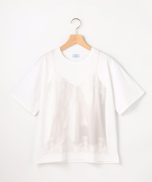 組曲(クミキョク)の「【WEB限定】トロンプルイユ レースキャミソール Tシャツ(Tシャツ/カットソー・レディース・ホワイト系・5/6)」の8枚目の写真