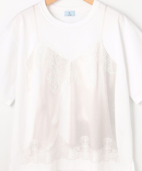 組曲(クミキョク)の「【WEB限定】トロンプルイユ レースキャミソール Tシャツ(Tシャツ/カットソー・レディース・ホワイト系・5/6)」の10枚目の写真
