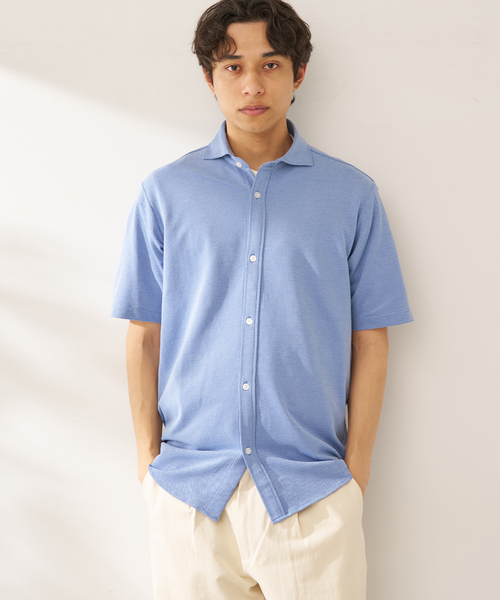 B.C STOCK(ベーセーストック)の「TC カノコ ショートスリーブシャツ(シャツ/ブラウス・メンズ・チャコールグレー/ネイビー/ブルー系その他・SMALL/MEDIUM/LARGE/X-LARGE)」の3枚目の写真