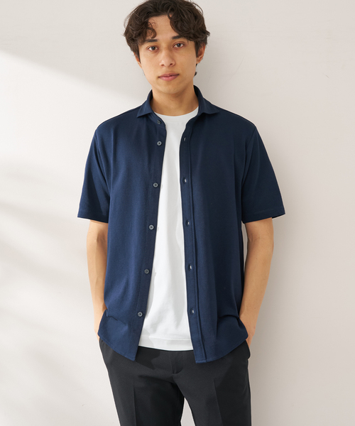 B.C STOCK(ベーセーストック)の「TC カノコ ショートスリーブシャツ(シャツ/ブラウス・メンズ・チャコールグレー/ネイビー/ブルー系その他・SMALL/MEDIUM/LARGE/X-LARGE)」の2枚目の写真