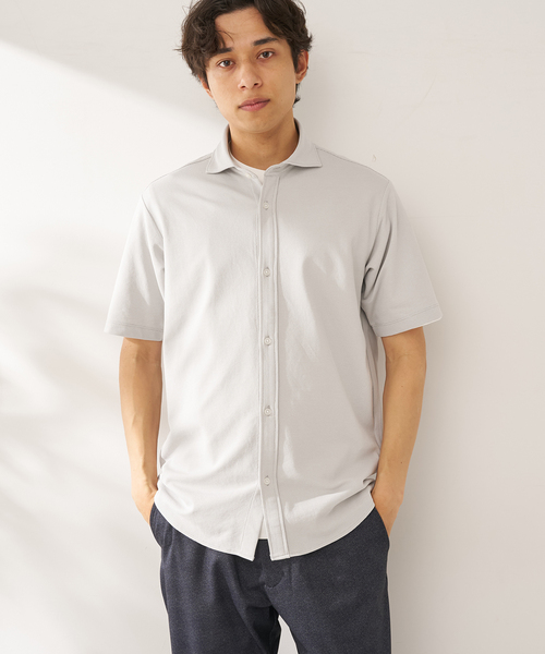 B.C STOCK(ベーセーストック)の「TC カノコ ショートスリーブシャツ(シャツ/ブラウス・メンズ・チャコールグレー/ネイビー/ブルー系その他・SMALL/MEDIUM/LARGE/X-LARGE)」の1枚目の写真
