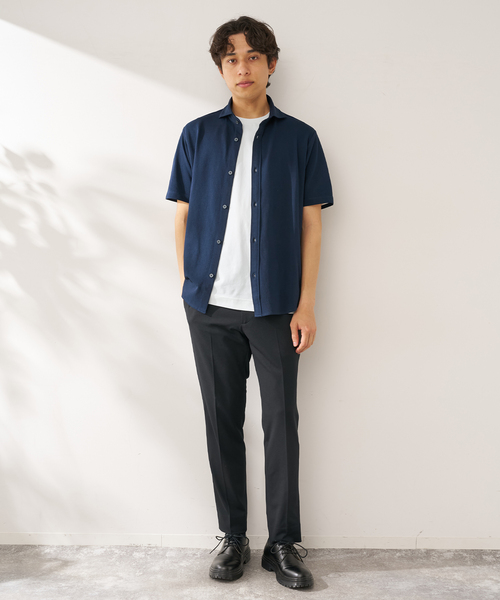B.C STOCK(ベーセーストック)の「TC カノコ ショートスリーブシャツ(シャツ/ブラウス・メンズ・チャコールグレー/ネイビー/ブルー系その他・SMALL/MEDIUM/LARGE/X-LARGE)」の4枚目の写真