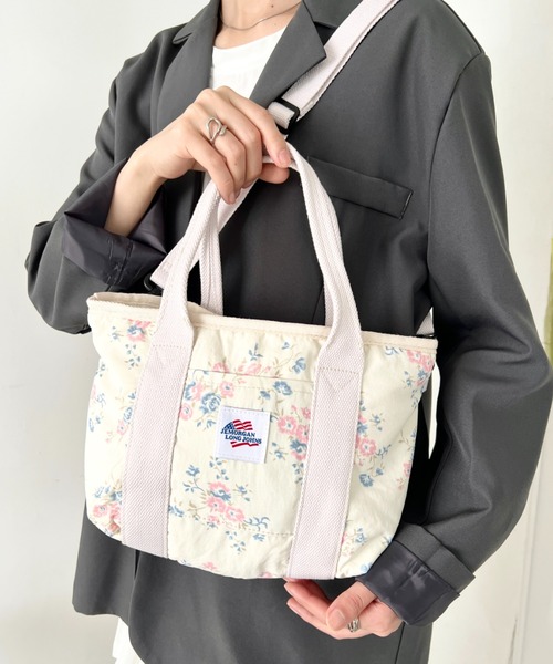 JEMORGAN（ジェーイーモーガン）の「[JEMORGAN]ジェーイーモーガン/レトロ花柄 ミニトートバッグ/2WAY ショルダーバッグ（トートバッグ・レディース・ラベンダー/スモークピンク/ブルー・FREE）」の7枚目の写真