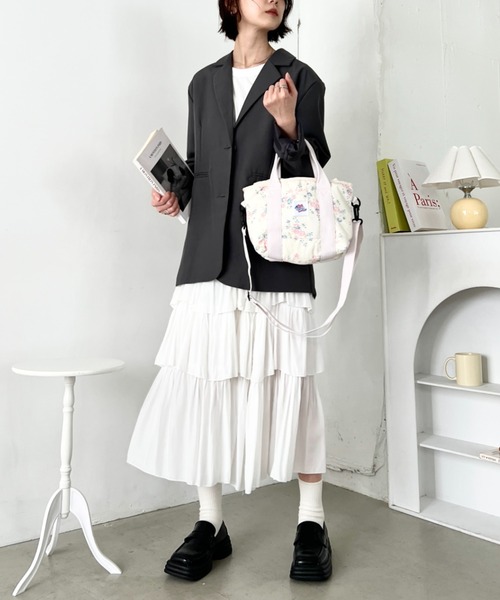 JEMORGAN（ジェーイーモーガン）の「[JEMORGAN]ジェーイーモーガン/レトロ花柄 ミニトートバッグ/2WAY ショルダーバッグ（トートバッグ・レディース・ラベンダー/スモークピンク/ブルー・FREE）」の14枚目の写真