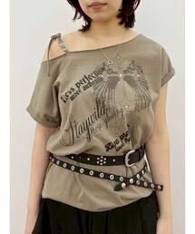 EVRIS | モチーフワンショルダーグラフィックトップス(Tシャツ/カットソー)