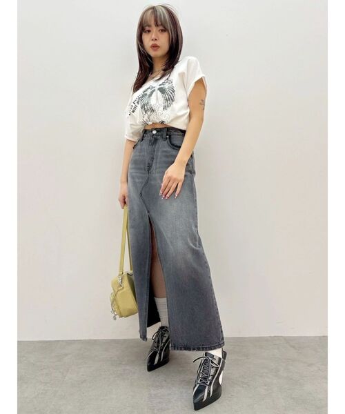 EVRIS(エヴリス)の「モチーフワンショルダーグラフィックトップス(Tシャツ/カットソー・レディース・ホワイト/ブラック/カーキ・FREE)」の8枚目の写真