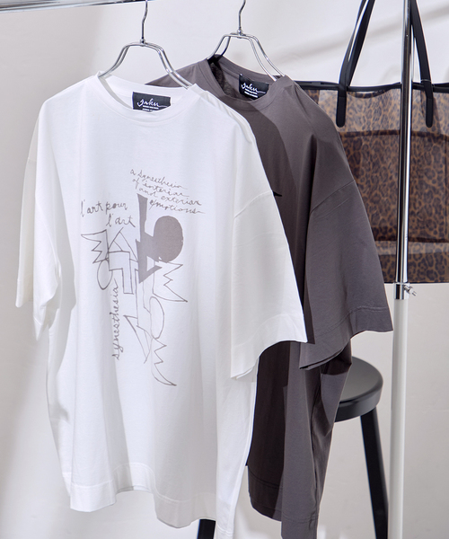 JOURNAL STANDARD(ジャーナルスタンダード)の「別注【GAKU*JS】TEE(Tシャツ/カットソー・レディース・グレー/ブラック系その他/ブラックミックス/ボルドー/ホワイト系その他/ホワイト・FREE)」の3枚目の写真