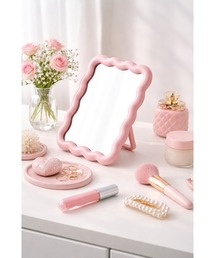 Bling Leads（ブリングリーズ）の「【Bls】【ZA】【Bling Leads】波型 パステル デスクミラー（ミラー）」