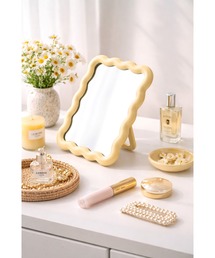 Bling Leads（ブリングリーズ）の「【Bls】【ZA】【Bling Leads】波型 パステル デスクミラー（ミラー）」