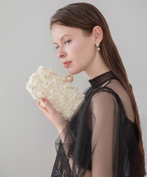 【LEJA】スパンコール3Dフラワーパールビジュークラッチバッグ結婚式 パーティー 成人式 二次会 同窓会 お呼ばれ オケージョン 20代 30代