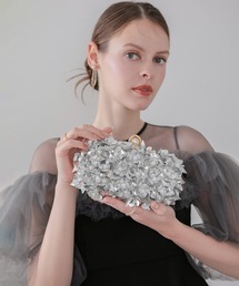 【LEJA】スパンコール3Dフラワーパールビジュークラッチバッグ結婚式 パーティー 成人式 二次会 同窓会 お呼ばれ オケージョン 20代 30代