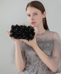 【LEJA】スパンコール3Dフラワーパールビジュークラッチバッグ結婚式 パーティー 成人式 二次会 同窓会 お呼ばれ オケージョン 20代 30代