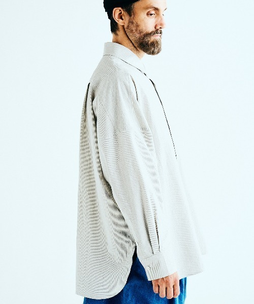 BASISBROEK(バシスブルック)の「VAKEN -STRIPE-(シャツ/ブラウス・メンズ・ブラック・2/1)」の8枚目の写真