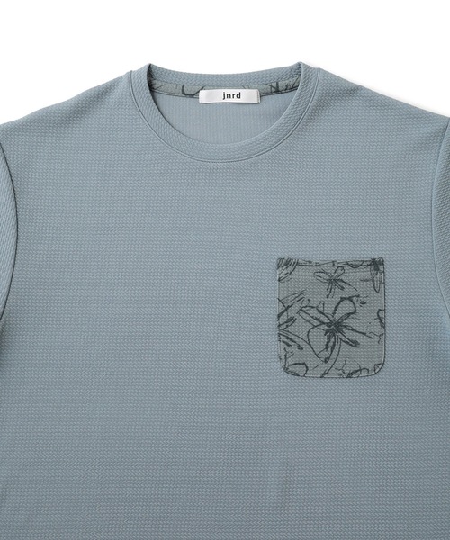 j.n.r.d(ジェー・エヌ・アール・ディー)の「ボタニカルウェーブワッフルTシャツ(Tシャツ/カットソー・メンズ・ネイビー/ホワイト/ブルー系その他5・LL/M/L)」の6枚目の写真
