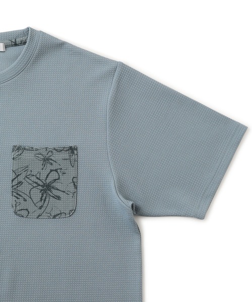 j.n.r.d(ジェー・エヌ・アール・ディー)の「ボタニカルウェーブワッフルTシャツ(Tシャツ/カットソー・メンズ・ネイビー/ホワイト/ブルー系その他5・LL/M/L)」の9枚目の写真