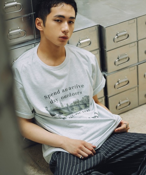Bleme(ブレム)の「ヴィンテージグラフィック メランジ ソフトTシャツ(Tシャツ/カットソー・メンズ・グレー/オートミール・M/S/XL/L)」の15枚目の写真