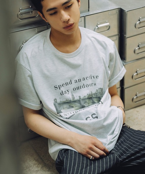 Bleme(ブレム)の「ヴィンテージグラフィック メランジ ソフトTシャツ(Tシャツ/カットソー・メンズ・グレー/オートミール・M/S/XL/L)」の16枚目の写真