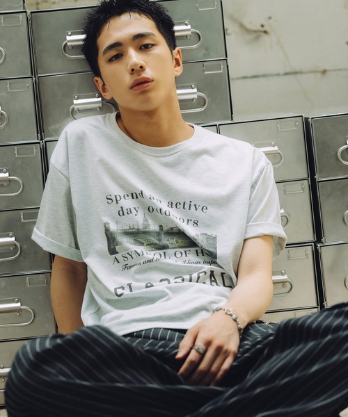 Bleme(ブレム)の「ヴィンテージグラフィック メランジ ソフトTシャツ(Tシャツ/カットソー・メンズ・グレー/オートミール・M/S/XL/L)」の17枚目の写真