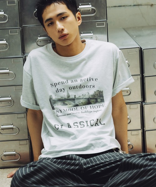 Bleme(ブレム)の「ヴィンテージグラフィック メランジ ソフトTシャツ(Tシャツ/カットソー・メンズ・グレー/オートミール・M/S/XL/L)」の18枚目の写真