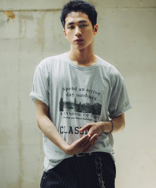 Bleme(ブレム)の「ヴィンテージグラフィック メランジ ソフトTシャツ(Tシャツ/カットソー・メンズ・グレー/オートミール・M/S/XL/L)」の21枚目の写真
