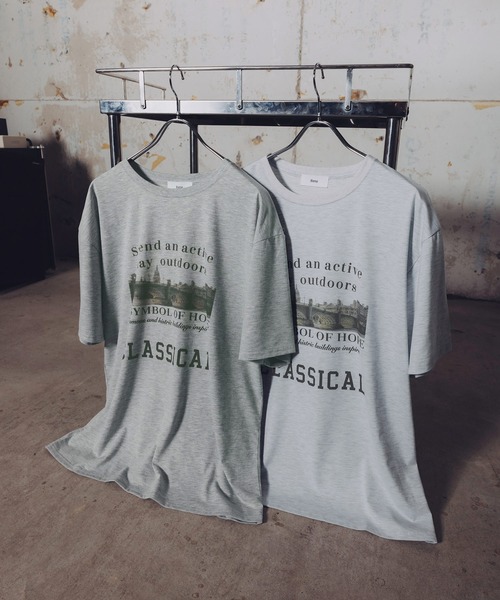 Bleme(ブレム)の「ヴィンテージグラフィック メランジ ソフトTシャツ(Tシャツ/カットソー・メンズ・グレー/オートミール・M/S/XL/L)」の3枚目の写真