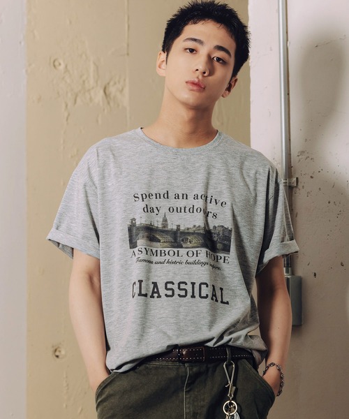 Bleme(ブレム)の「ヴィンテージグラフィック メランジ ソフトTシャツ(Tシャツ/カットソー・メンズ・グレー/オートミール・M/S/XL/L)」の5枚目の写真