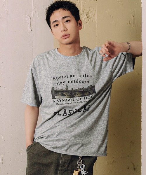 Bleme(ブレム)の「ヴィンテージグラフィック メランジ ソフトTシャツ(Tシャツ/カットソー・メンズ・グレー/オートミール・M/S/XL/L)」の6枚目の写真