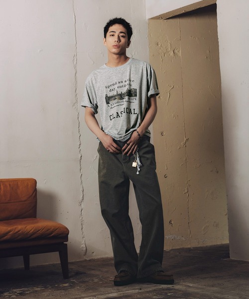 Bleme(ブレム)の「ヴィンテージグラフィック メランジ ソフトTシャツ(Tシャツ/カットソー・メンズ・グレー/オートミール・M/S/XL/L)」の11枚目の写真