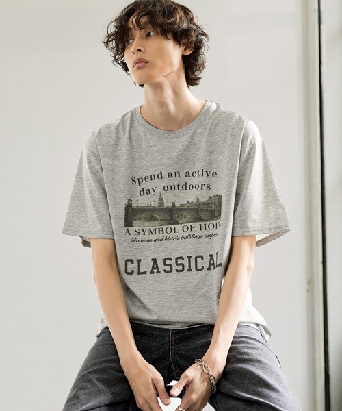 Bleme(ブレム)の「ヴィンテージグラフィック メランジ ソフトTシャツ(Tシャツ/カットソー・メンズ・グレー/オートミール・M/S/XL/L)」の11枚目の写真