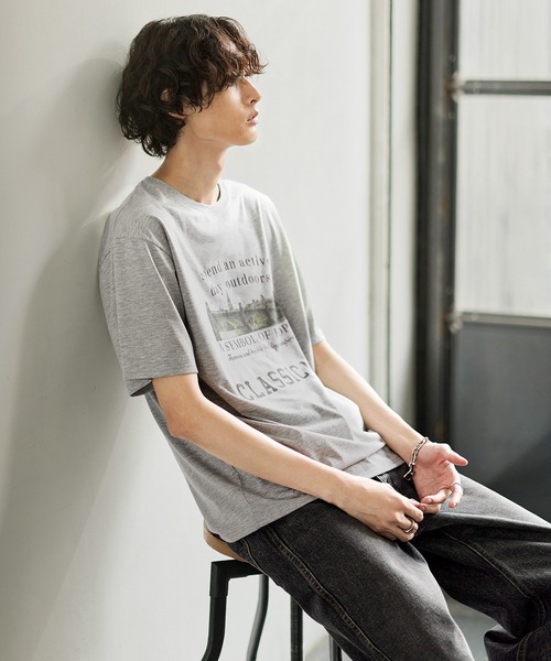 Bleme(ブレム)の「ヴィンテージグラフィック メランジ ソフトTシャツ(Tシャツ/カットソー・メンズ・グレー/オートミール・M/S/XL/L)」の13枚目の写真