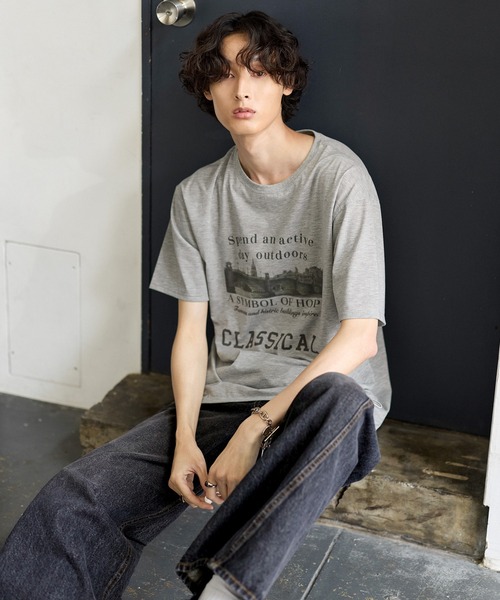 Bleme(ブレム)の「ヴィンテージグラフィック メランジ ソフトTシャツ(Tシャツ/カットソー・メンズ・グレー/オートミール・M/S/XL/L)」の16枚目の写真