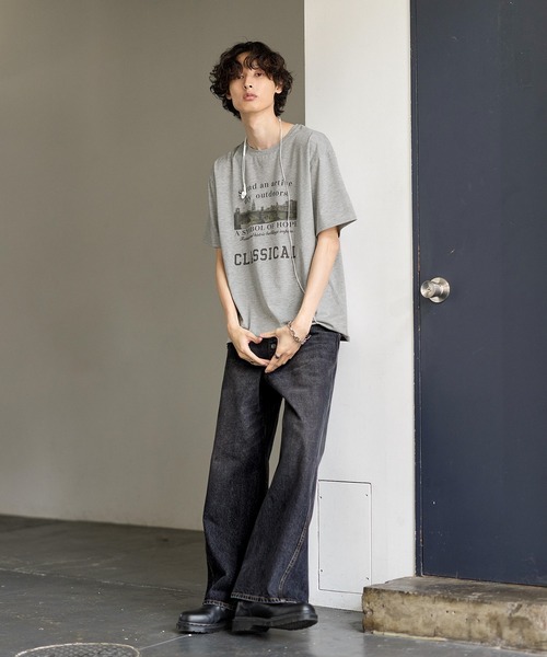 Bleme(ブレム)の「ヴィンテージグラフィック メランジ ソフトTシャツ(Tシャツ/カットソー・メンズ・グレー/オートミール・M/S/XL/L)」の17枚目の写真